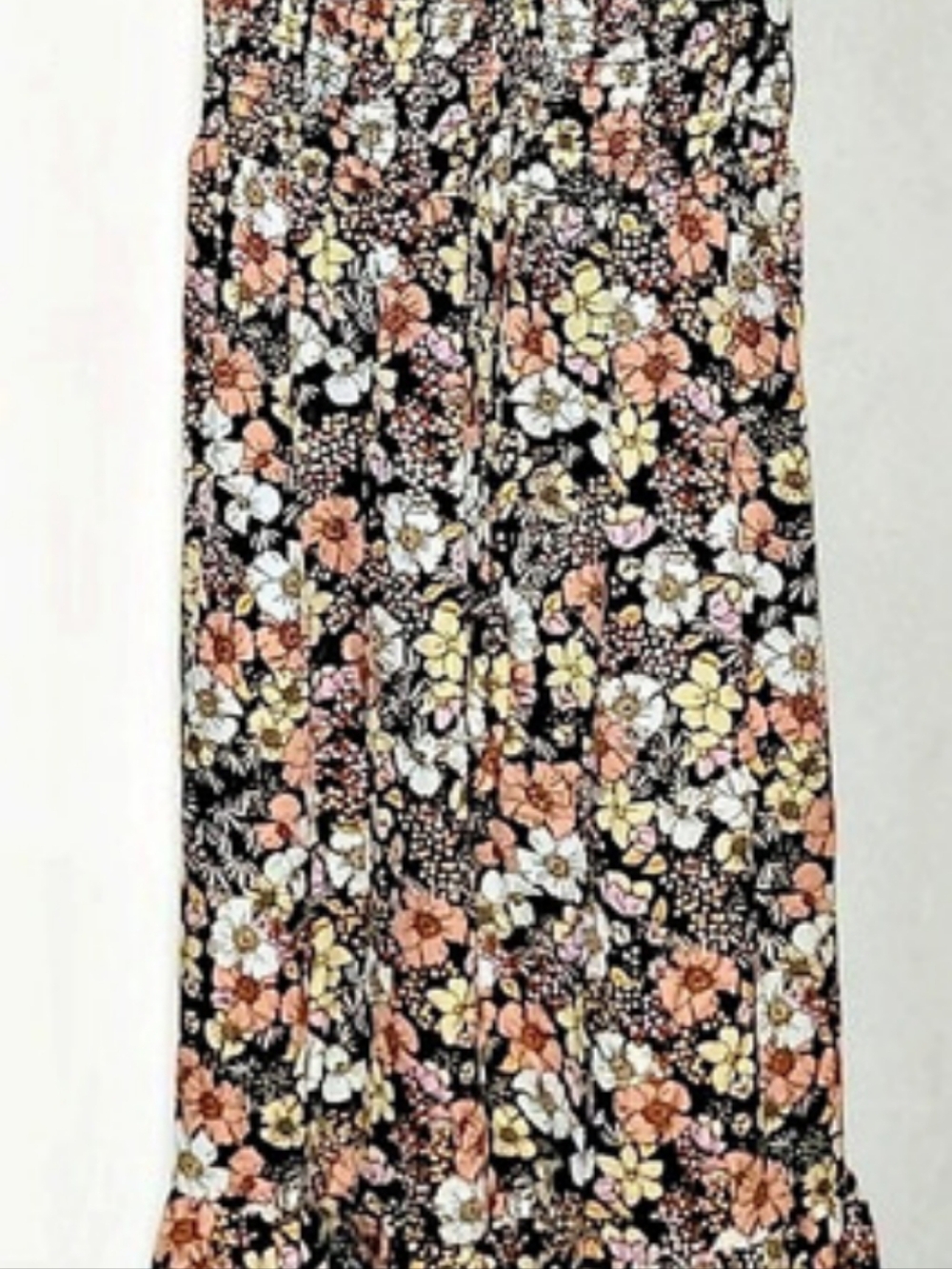 MAX + ASH Floral Maxi Dress in Black & Pink Size Small NWOT